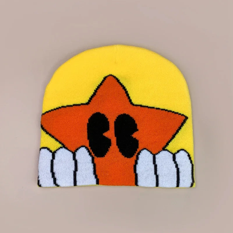 Cartoon Star Knitted Beanie Hat