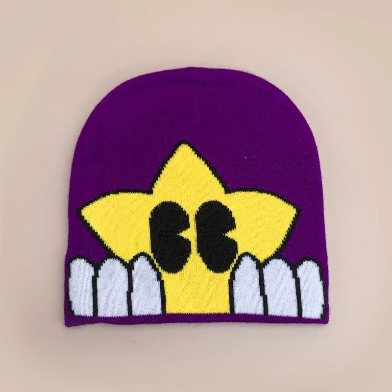 Cartoon Star Knitted Beanie Hat