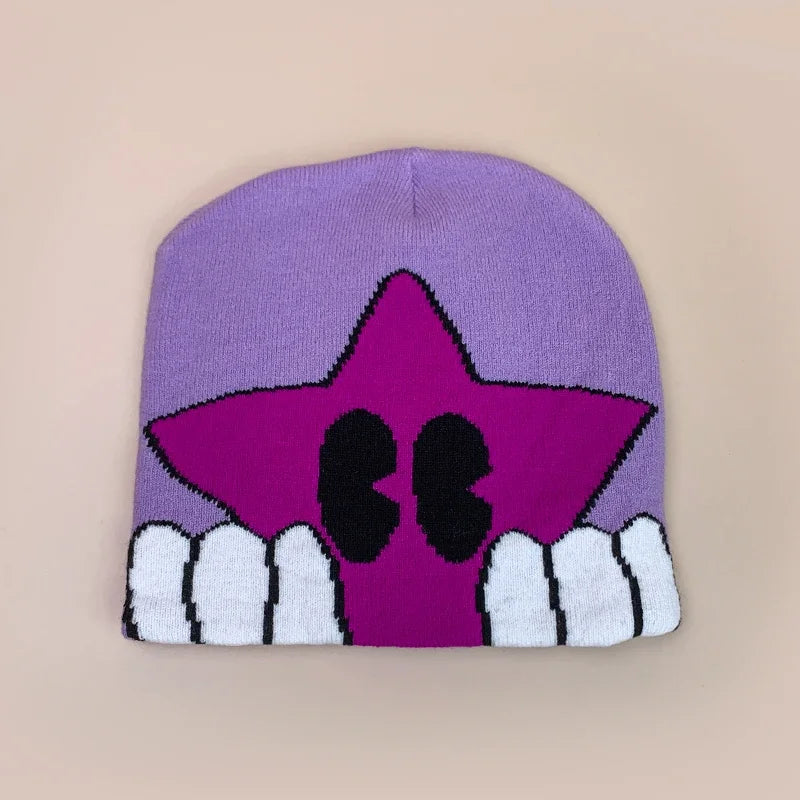 Cartoon Star Knitted Beanie Hat