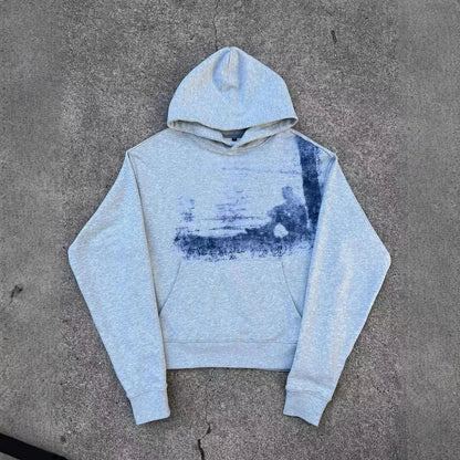 Gothic Pattern Oversized Pullover Hoodie