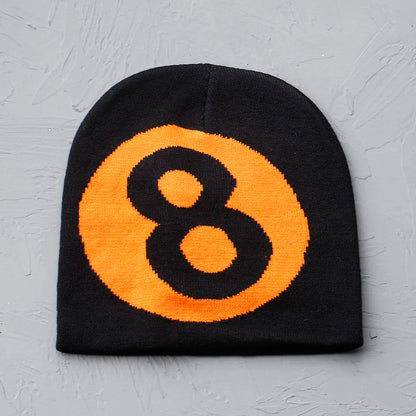 Lucky Number 8 Embroidered Beanie Hat