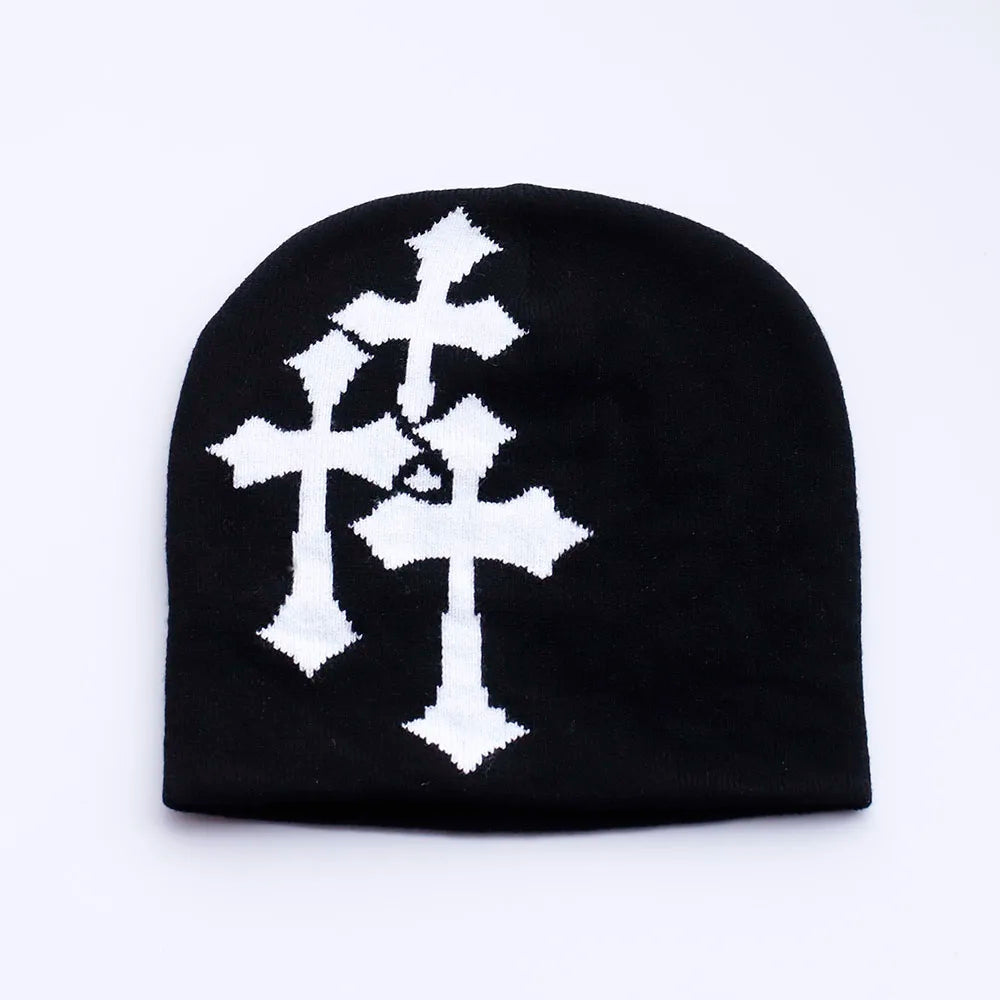 Cartoon Cross Knitted Beanie Hat