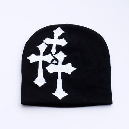 Cartoon Cross Knitted Beanie Hat