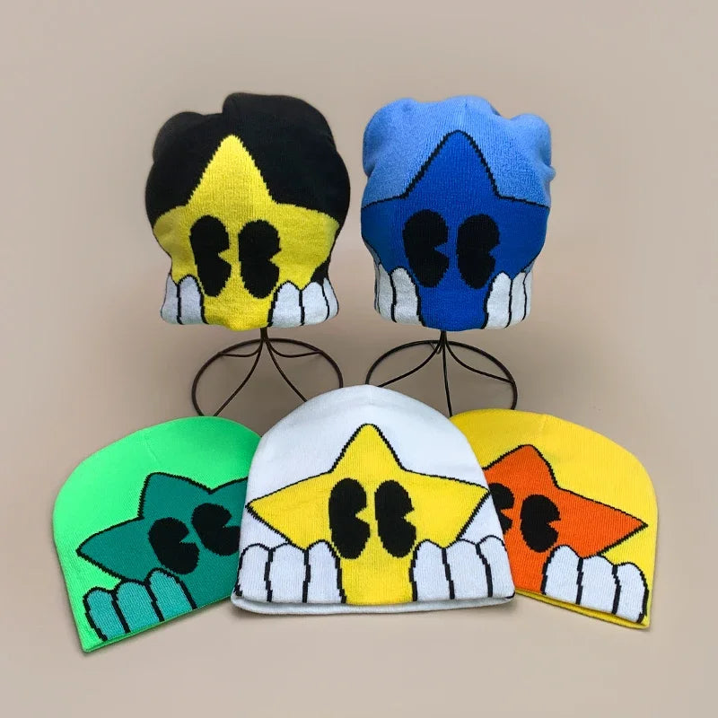 Cartoon Star Knitted Beanie Hat