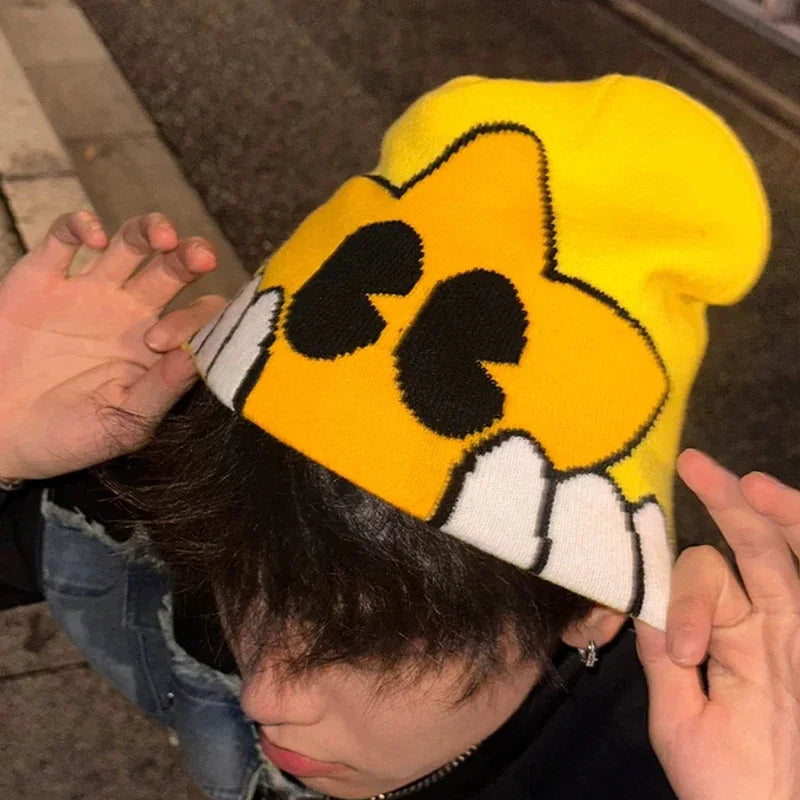 Cartoon Star Knitted Beanie Hat