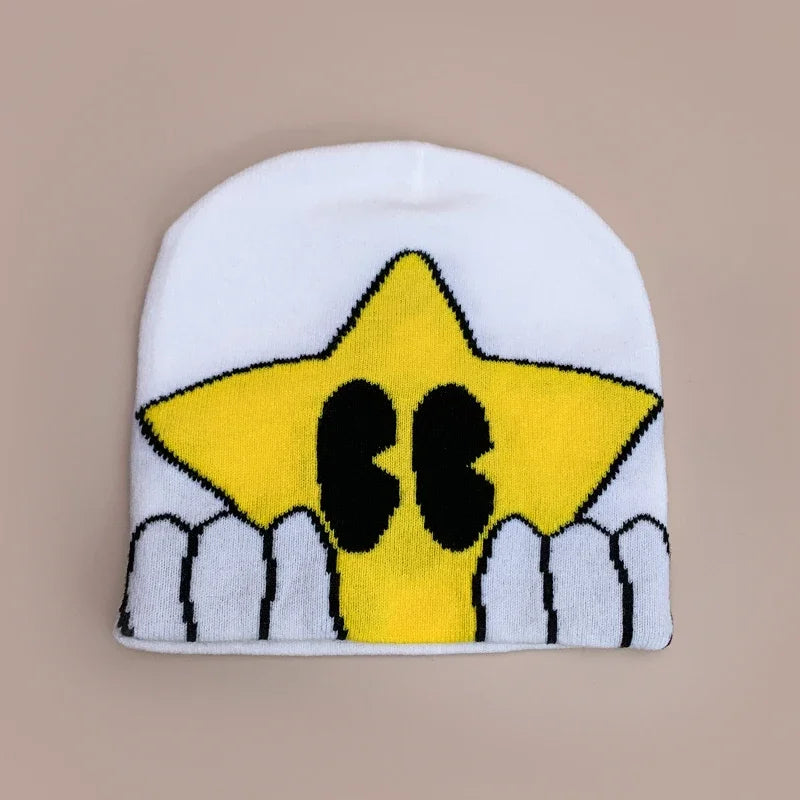 Cartoon Star Knitted Beanie Hat
