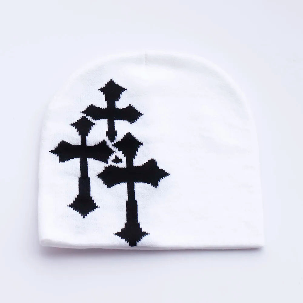 Cartoon Cross Knitted Beanie Hat