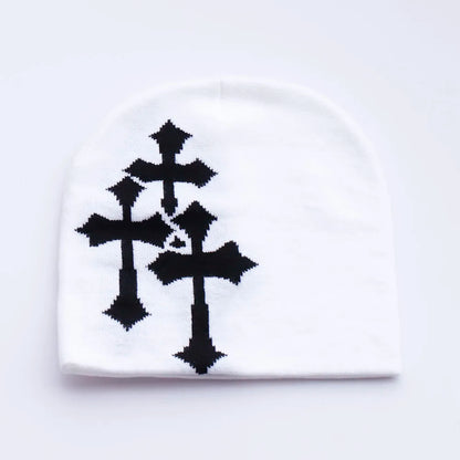 Cartoon Cross Knitted Beanie Hat