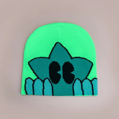 Cartoon Star Knitted Beanie Hat