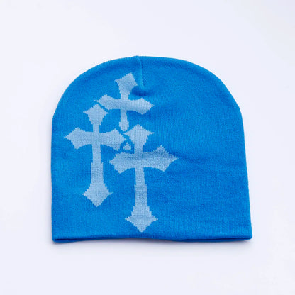 Cartoon Cross Knitted Beanie Hat