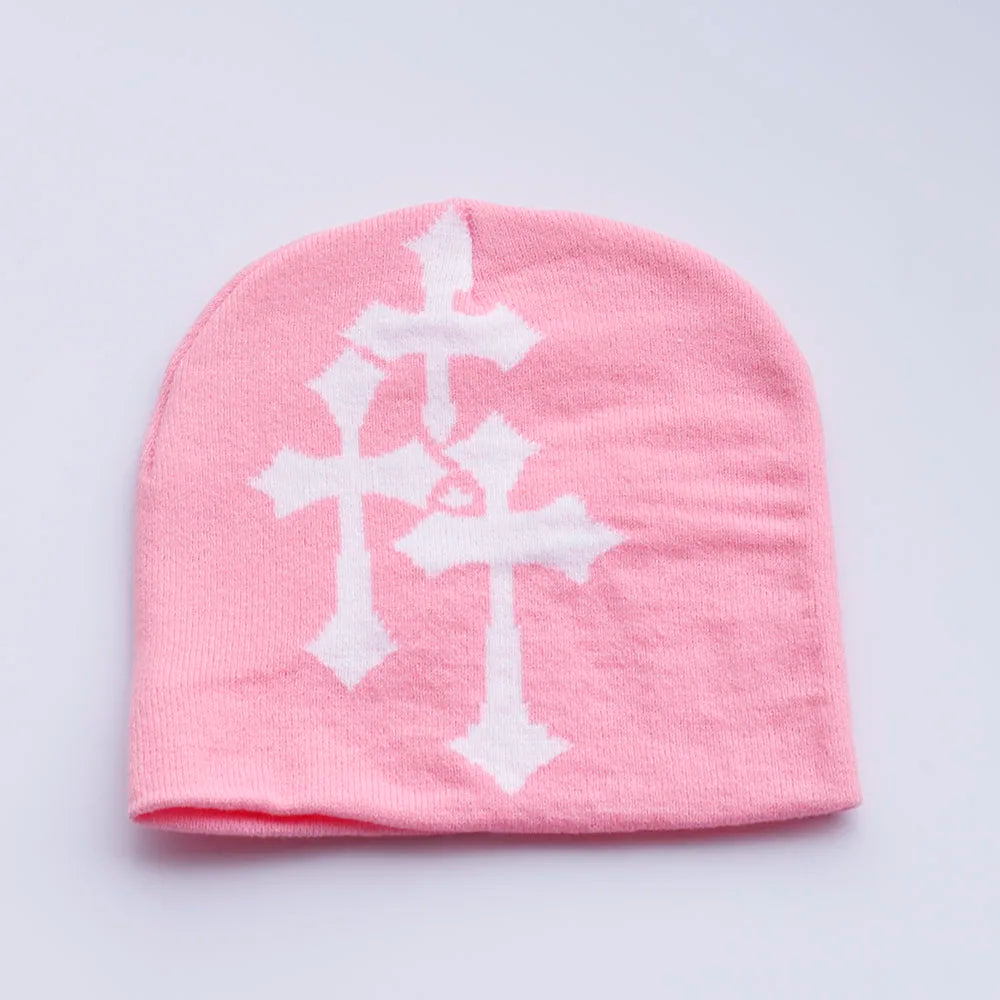 Cartoon Cross Knitted Beanie Hat
